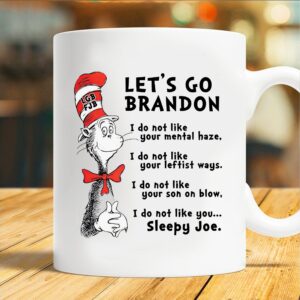 Lets Go Brandon Cat In The Hat Funny Red Mug