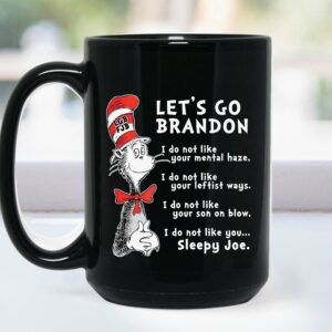 Lets Go Brandon Cat in the Hat Funny Red Hat Mug