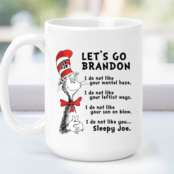 Lets Go Brandon Cat In The Hat Funny Red Mug