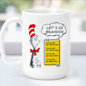 Lets Go Brandon Funny Cat Red Hat Mug