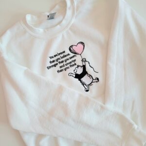 Vintage Embroidered Sweatshirt Inspired Winnie The Pooh You Are Braver