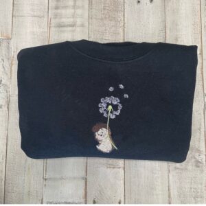 Vintage Cute Hedgehog Embroidered Sweatshirt