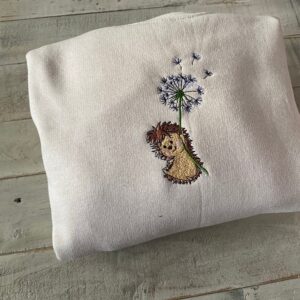 Vintage Cute Hedgehog Embroidered Sweatshirt