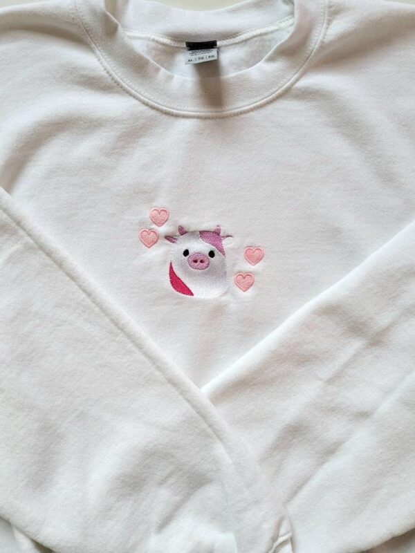 Vintage Embroidered Sweatshirt Inspired Squishmallow Cow