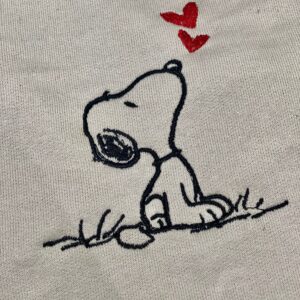 Embroidered Snoopy Falling Love with Heart Sweatshirt