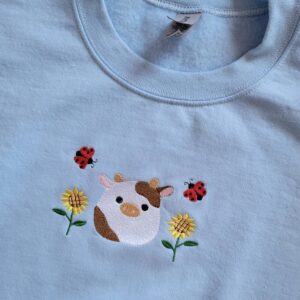 Vintage Embroidered Sweatshirt Inspired Squishmallow Cow