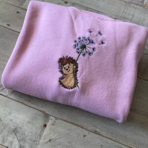 Vintage Cute Hedgehog Embroidered Sweatshirt