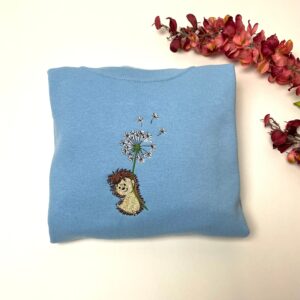 Vintage Cute Hedgehog Embroidered Sweatshirt