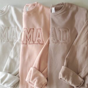 Mama Embroidered Sweatshirt Neutral Gift For Mom