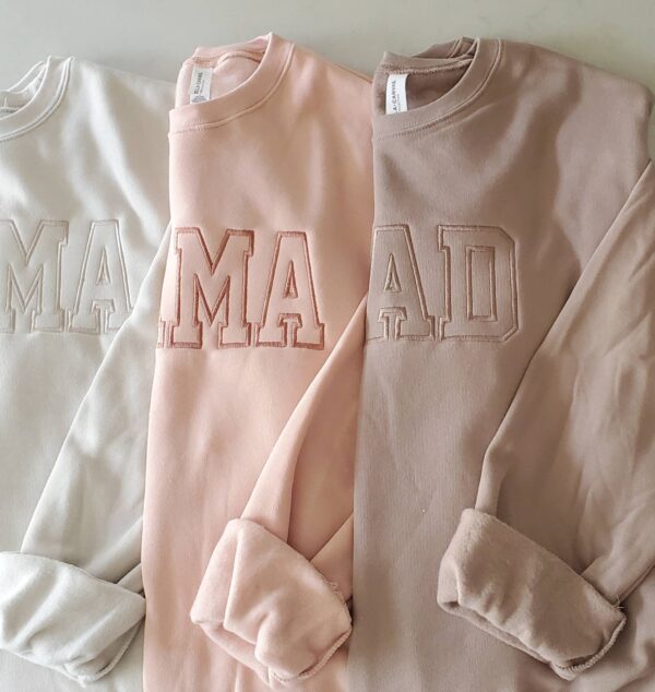 Mama Embroidered Sweatshirt Neutral Gift For Mom