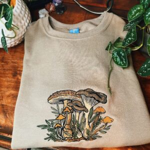 Fungi Foliage Embroidered Sweatshirt