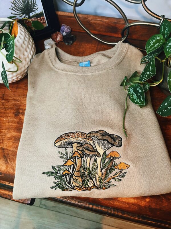 Fungi Foliage Embroidered Sweatshirt