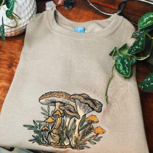 Fungi Foliage Embroidered Sweatshirt