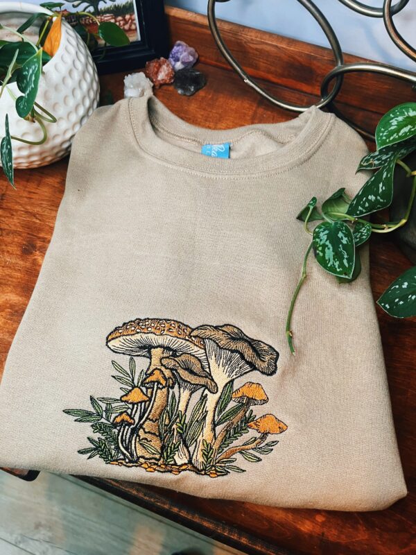 Fungi Foliage Embroidered Sweatshirt