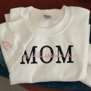 Mama Embroidered Sweatshirt Blessed Mom Gift