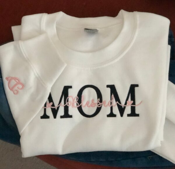 Mama Embroidered Sweatshirt Blessed Mom Gift