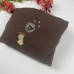 Vintage Cute Hedgehog Embroidered Sweatshirt