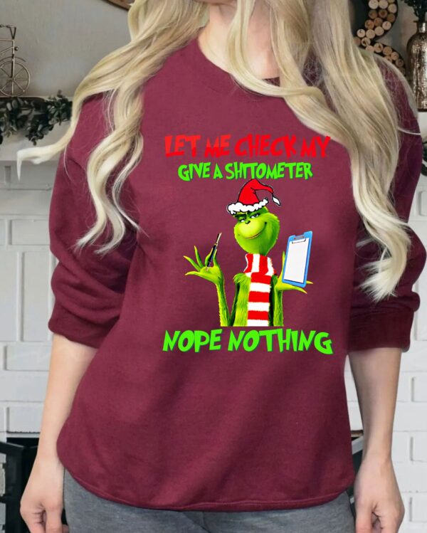 Funny Grinch Shirt Let Me Check My Give A Shitometer Nope Nothing