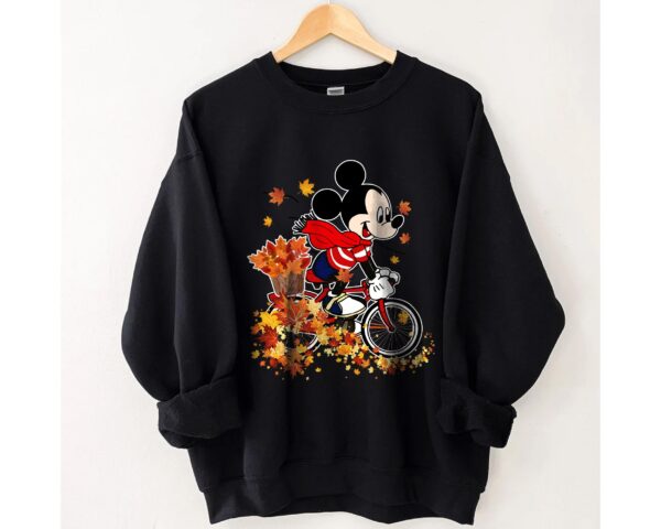 Mickey Mouse Thanksgiving Shirt With Autumn Maple Leaves