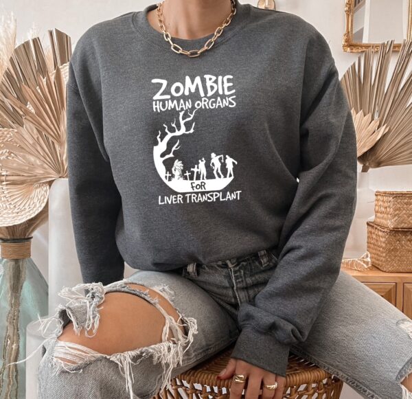 Disney Sweatshirt Hoodie Tee Zombie Human Organs For Liver Transplant