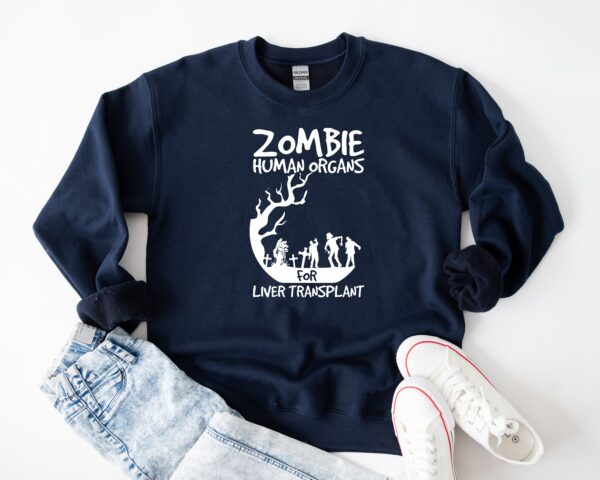 Disney Sweatshirt Hoodie Tee Zombie Human Organs For Liver Transplant