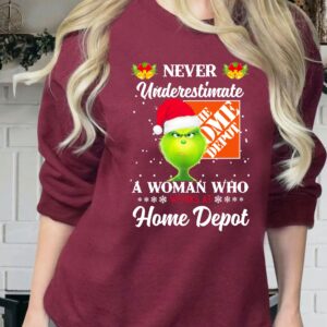 Funny Grinch Shirt Never Underestimate A Woman Who Work At Home Depot