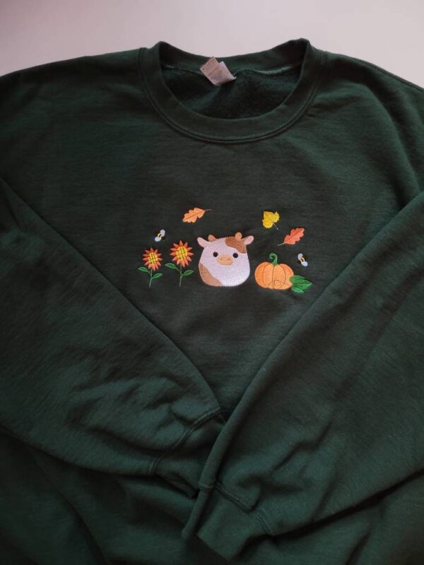 Vintage Embroidered Sweatshirt Inspired Halloween Squishmallow Cow