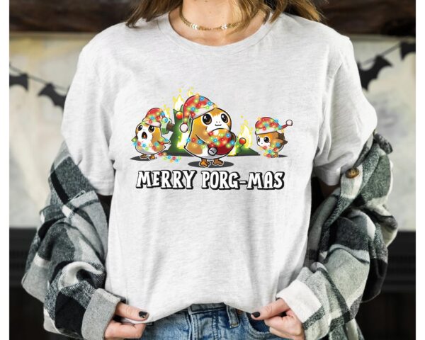 Cute Merry Porg-Mas Christmas Lights Sweatshirt