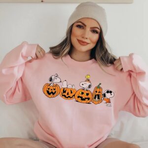 Taking Shape With Pumpkins Snoopy Halloween Thanksgiving Sweatshirt