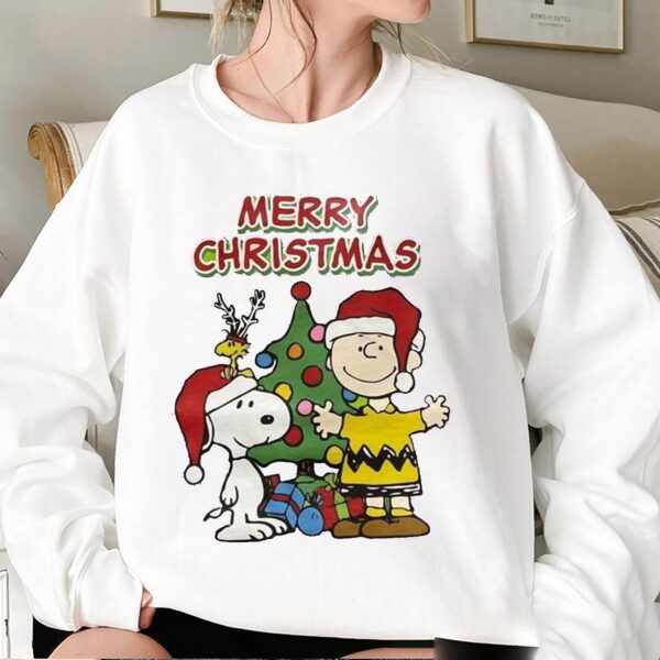 Vintage Merry Christmas Snoopy Charlie Hoodie Sweatshirt Tee