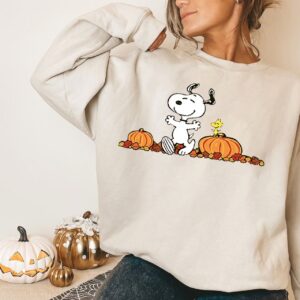 Snoopy Autumn Pumpkins Halloween Thanksgiving Sweatshirt