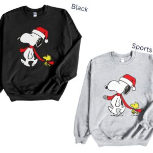 Walking Together Snoopy Dog Christmas Sweatshirt