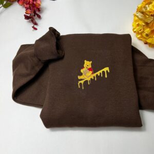 Vintage Embroidered Sweatshirt Winnie The Pooh Embroidered Swoosh Sweatshirt