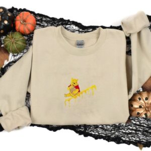 Vintage Embroidered Sweatshirt Winnie The Pooh Swoosh