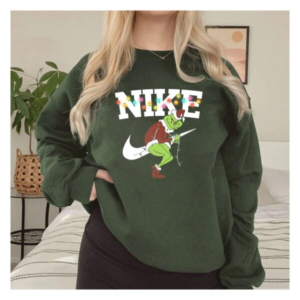 Vintage Nike Sweatshirt Matching Funny Grinch Sitting Swoosh