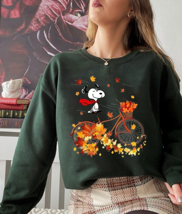 Autumn Maple Leaves Snoopy Dog Sweatshirt