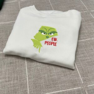 Grinch Embroidered Sweatshirt Ew. People Christmas Gifft