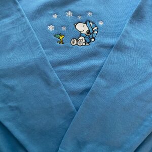 Friends Enjoying Winter Snoopy Embroidered Sweatshirt