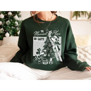 The Merriest Place On Earth Mickey And Minnie Mouse Holiday Sweatshirt