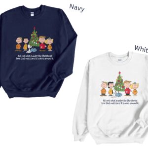 Who's Around Tree Christmas with Charlie Brown Christmas Sweatshirt