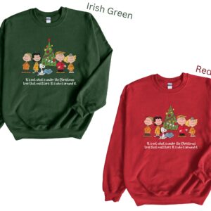 Who's Around Tree Christmas with Charlie Brown Christmas Sweatshirt