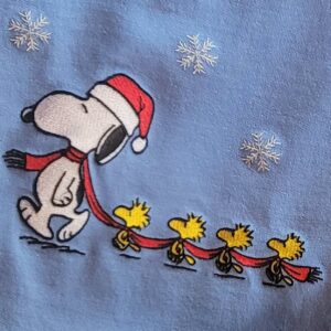 Road Full Of Snowflakes Snoopy Christmas Embroidered Sweatshirt