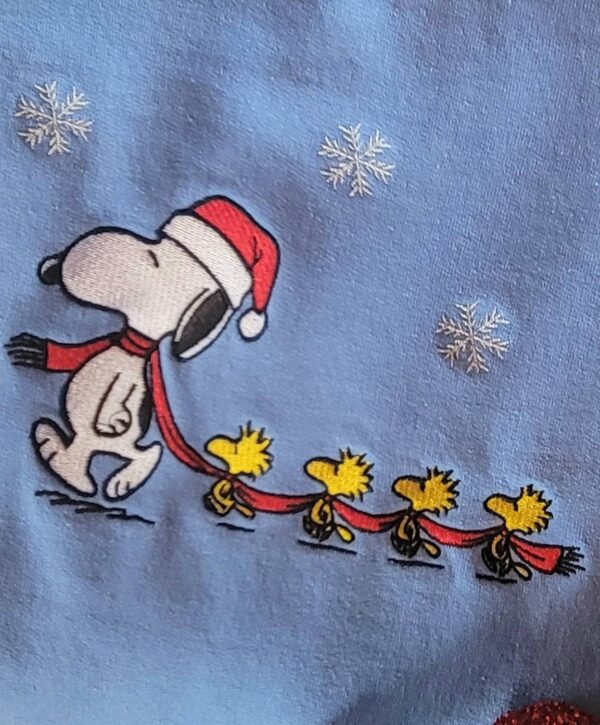 Road Full Of Snowflakes Snoopy Christmas Embroidered Sweatshirt