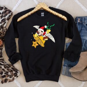 Vintage Disney Sweatshirt Christmas Mickey Mouse Fly Bell