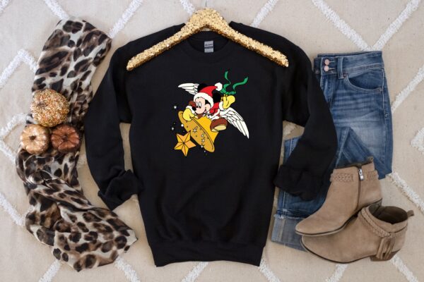 Vintage Disney Sweatshirt Christmas Mickey Mouse Fly Bell