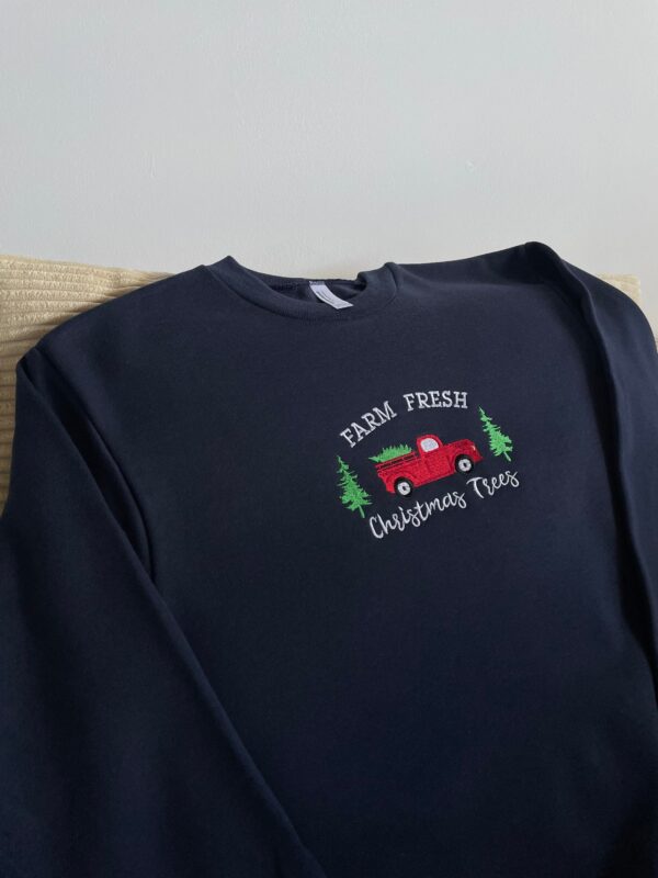 Farm Fresh Christmas Tree Embroidered Sweatshirt