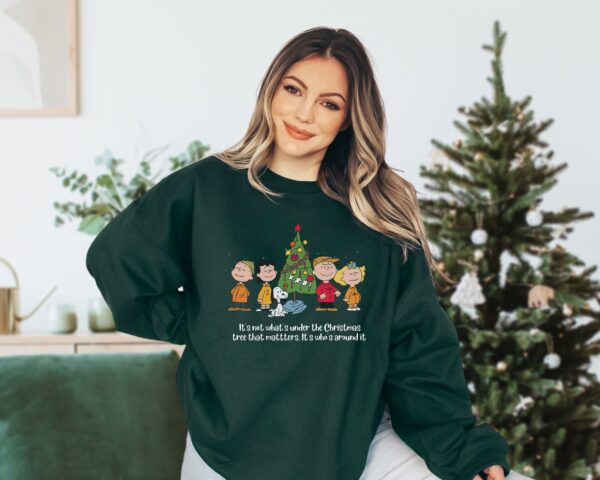 Who’s Around Tree Christmas With Charlie Brown Sweatshirt