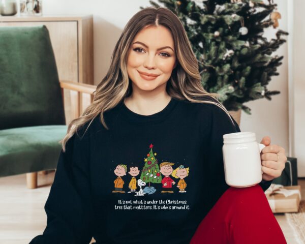 Who’s Around Tree Christmas With Charlie Brown Sweatshirt