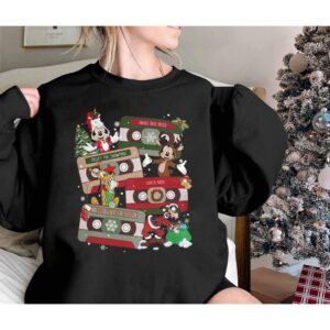 Vintage Christmas Mickey And Friend Music Cassette Tapes Sweatshirt