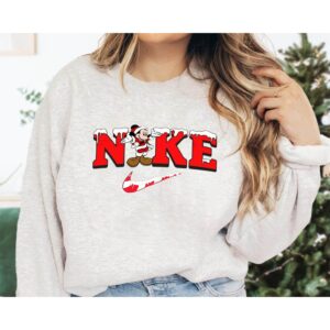 Vintage Nike Matching Santa Mickey Christmas Snow Sweatshirt